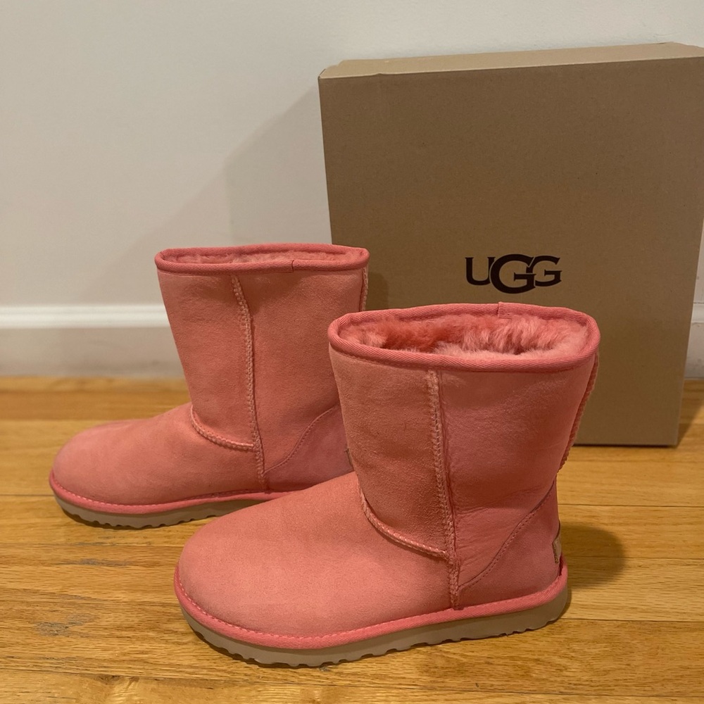Pink UGG classic short boots size 8